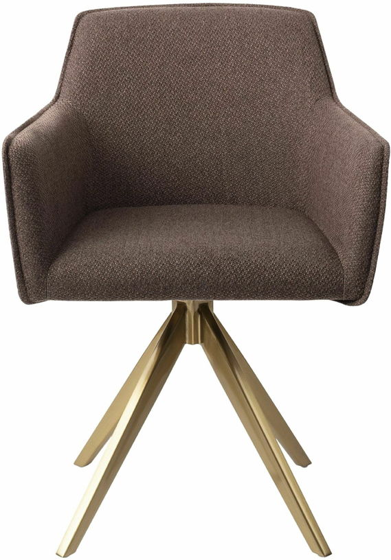Chaise marron potters clay avec pieds rotatifs en métal doré Hofu - Jesper Home - The Cool Republic