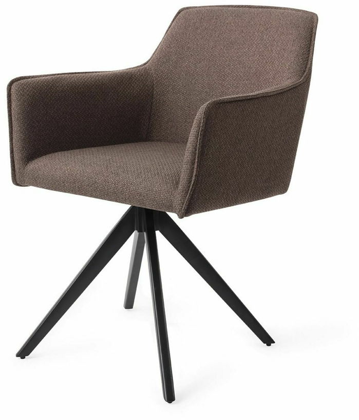 Chaise marron potters clay avec pieds rotatifs en métal noir Hofu - Jesper Home - The Cool Republic