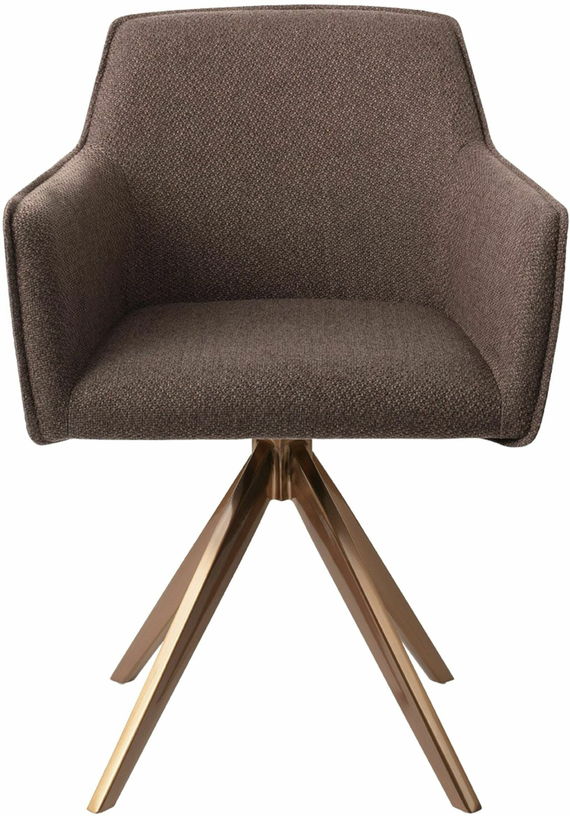 Chaise marron potters clay avec pieds rotatifs en métal rosé Hofu - Jesper Home - The Cool Republic
