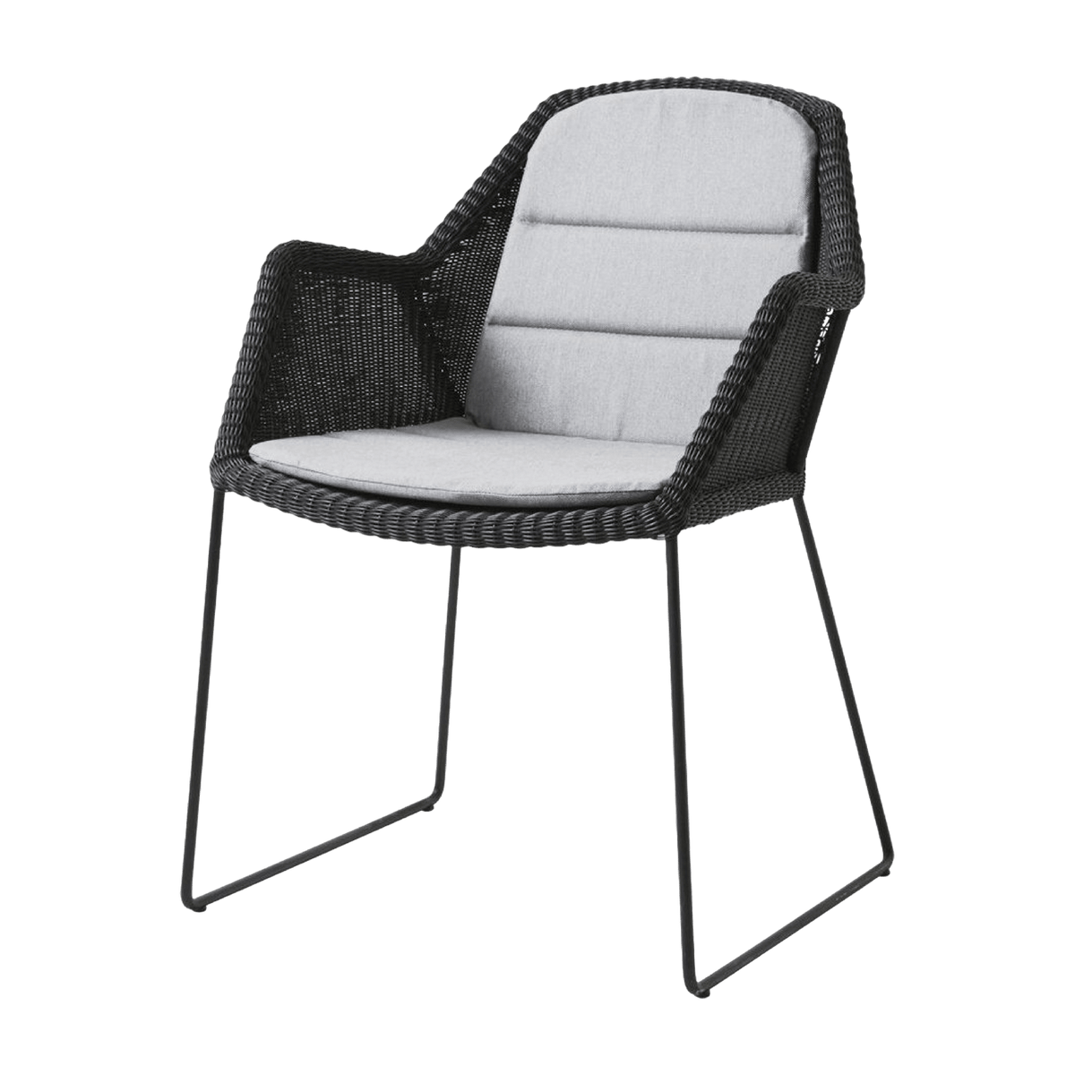 Chaise noire avec coussin écru Breeze - Cane-Line - The Cool Republic