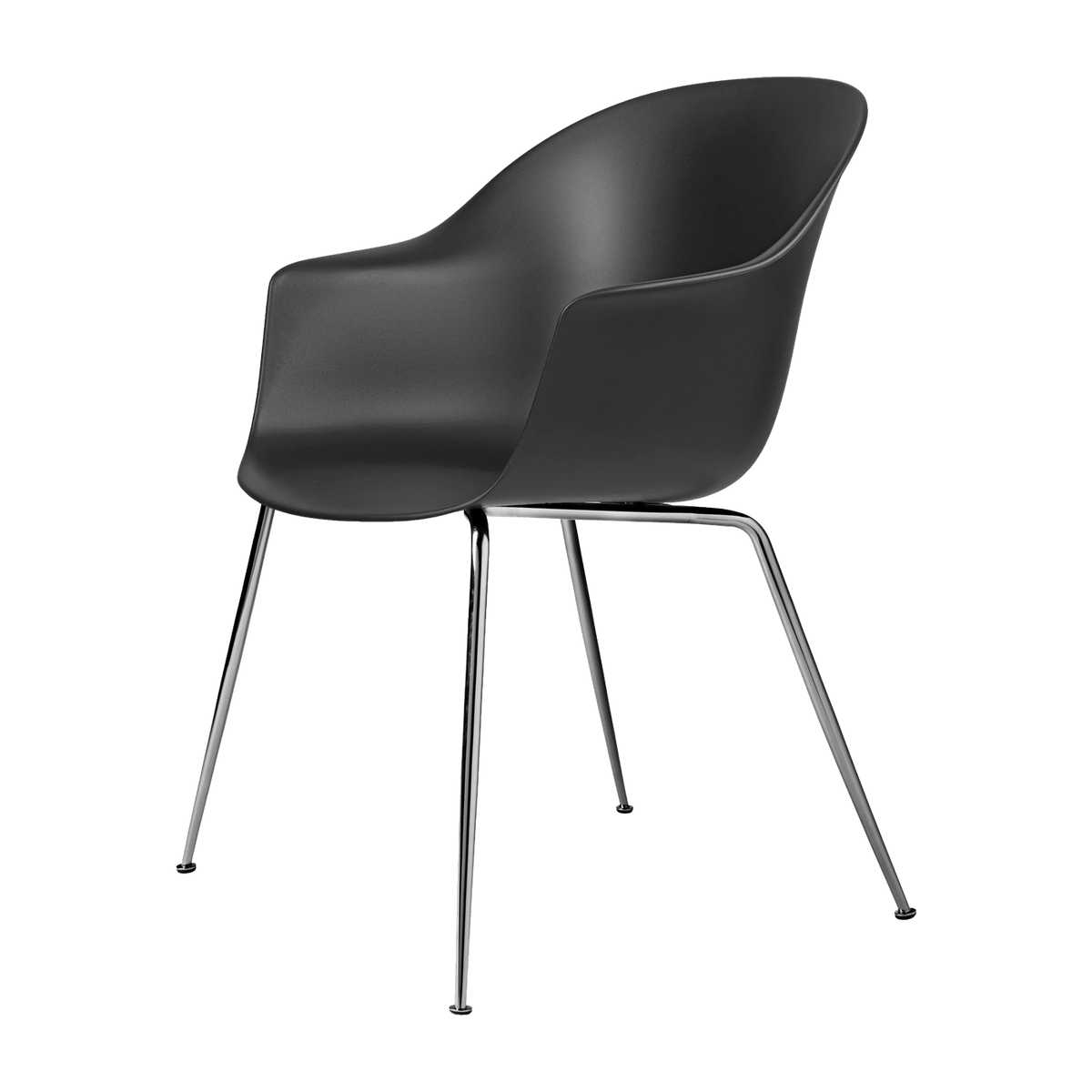 Chaise noire chromée Bat - Gubi - The Cool Republic