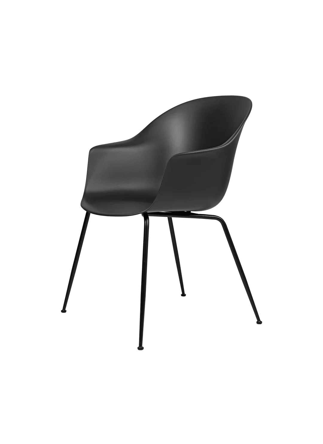 Chaise noire en métal et plastique mate 24x32,7x22,5cm Bat - Gubi - The Cool Republic