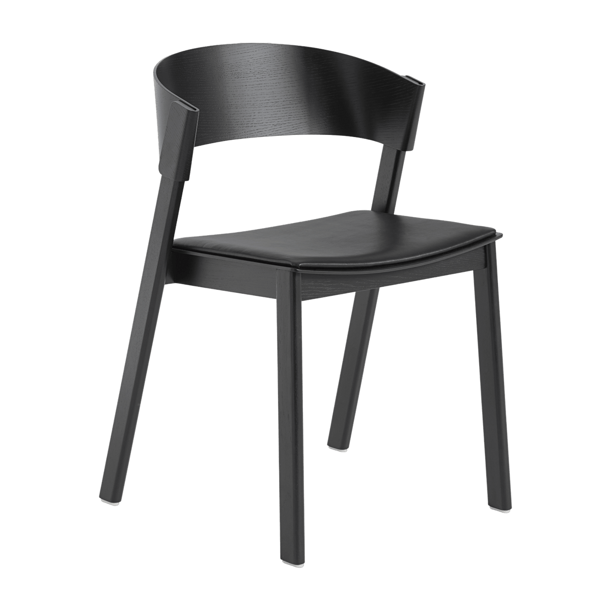 Chaise noire et assise cuir Noir Cover - Muuto - The Cool Republic
