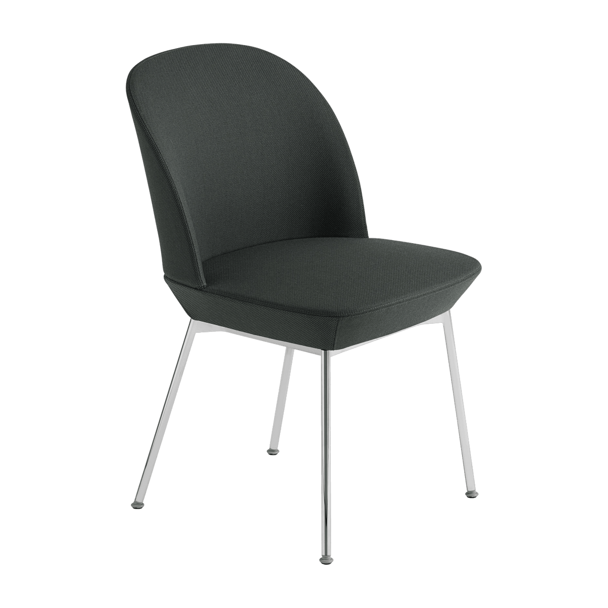Chaise noire et pieds chrome Oslo - Muuto - The Cool Republic