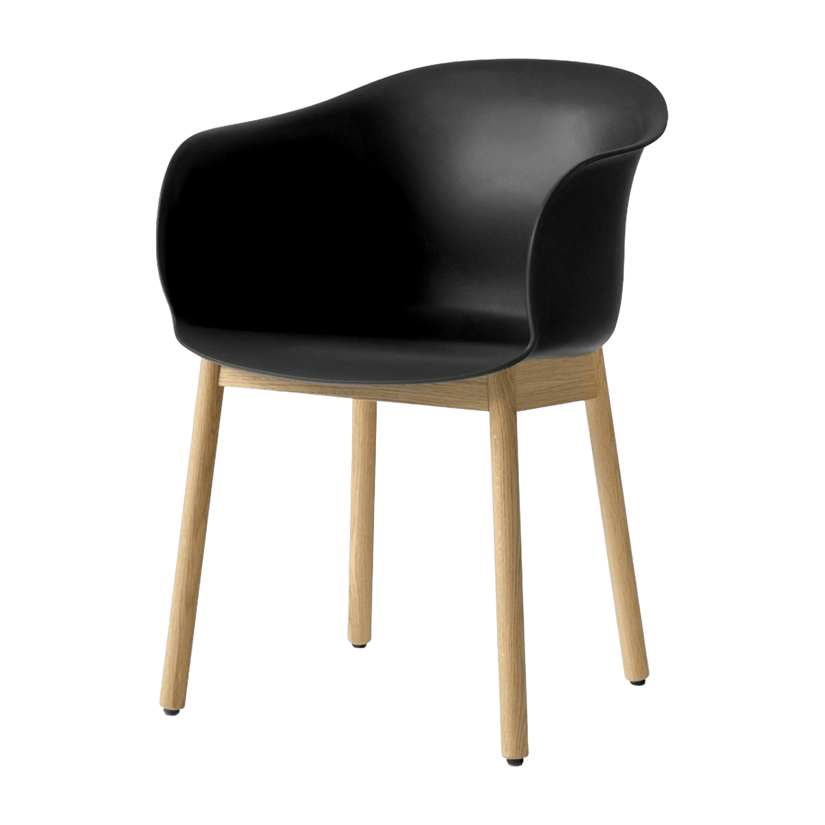 Chaise noire piétement en bois de chêne JH30 - &tradition - The Cool Republic