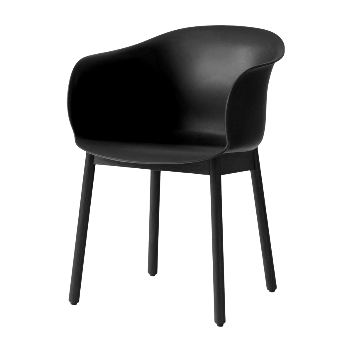 Chaise noire piétement en bois de chêne noir JH30 - &tradition - The Cool Republic