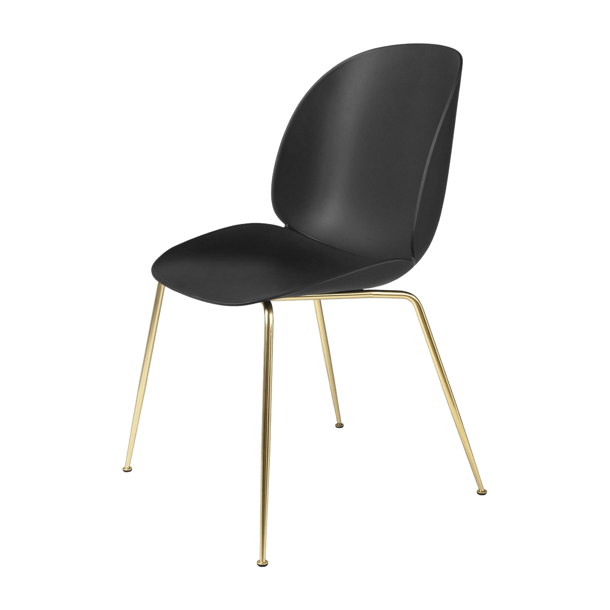 Chaise noire piétement laiton Beetle - Gubi - The Cool Republic