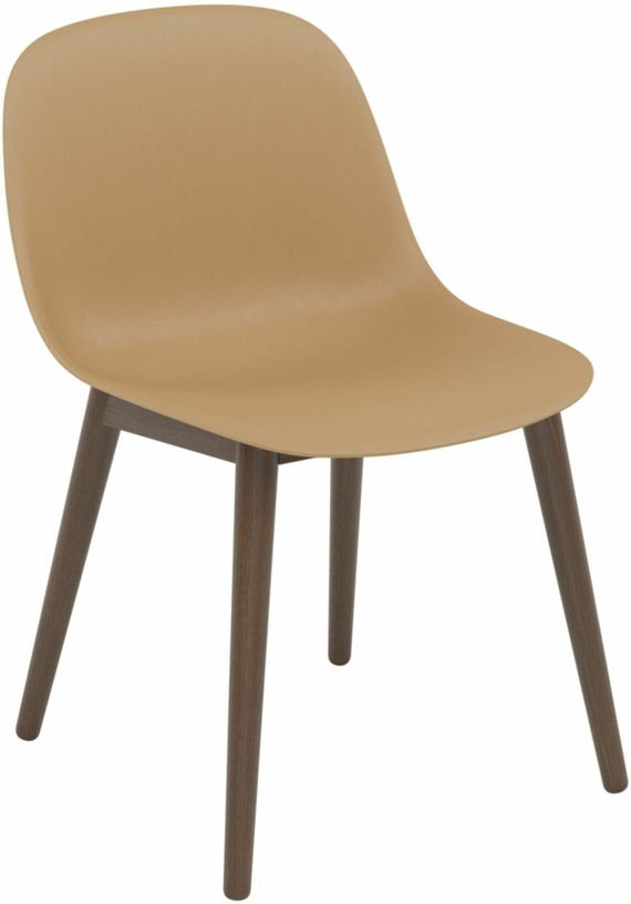 Chaise ochre piétement en chêne marron Fiber - Muuto - The Cool Republic