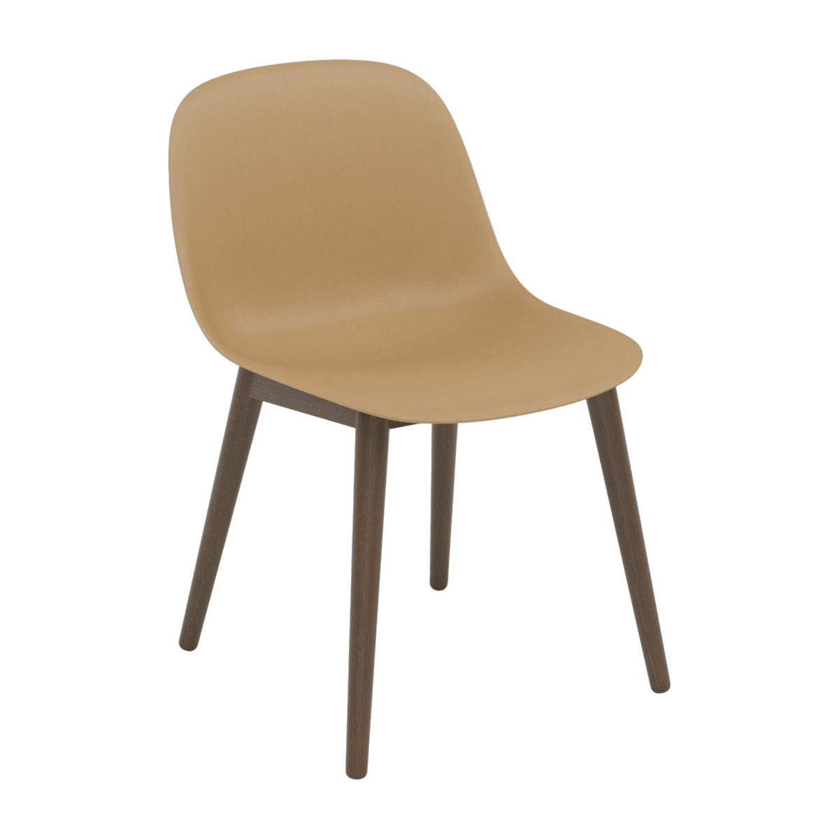Chaise ochre piétement en chêne marron Fiber - Muuto - The Cool Republic