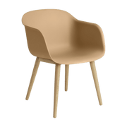 Chaise ocre piétement en bois chêne Fiber - Muuto - The Cool Republic