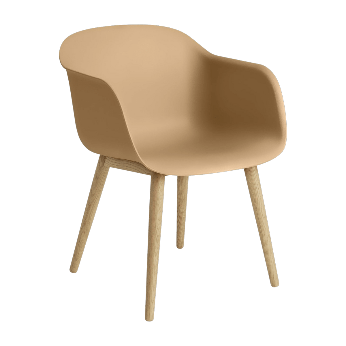 Chaise ocre piétement en bois chêne Fiber - Muuto - The Cool Republic