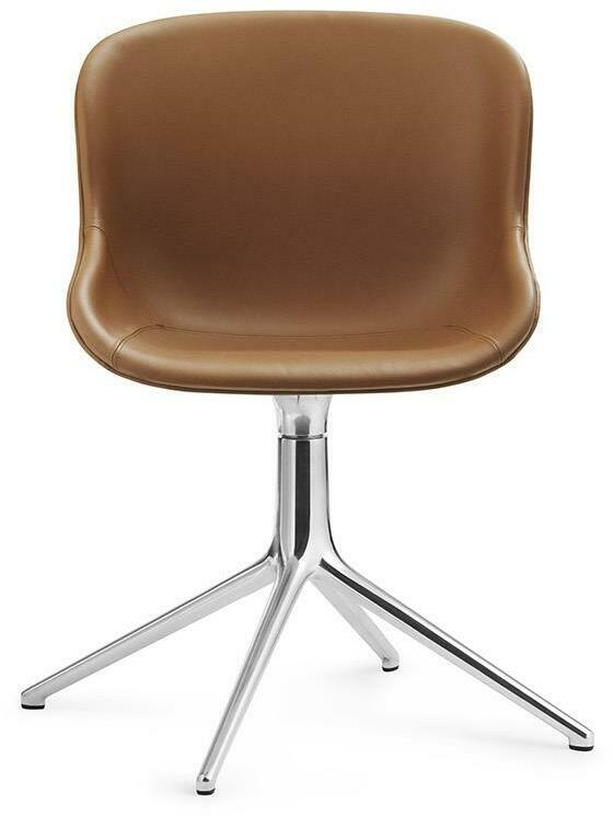 Chaise pivotante 4 pieds en aluminium et pp avec cuir noir Hyg - Normann Copenhagen - The Cool Republic
