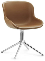Chaise pivotante 4 pieds en aluminium et pp avec cuir noir Hyg - Normann Copenhagen - The Cool Republic