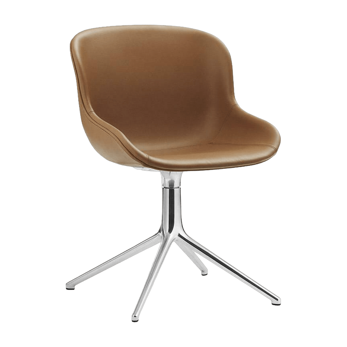 Chaise pivotante 4 pieds en aluminium et pp avec cuir noir Hyg - Normann Copenhagen - The Cool Republic
