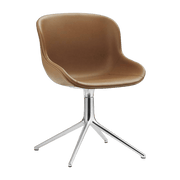 Chaise pivotante 4 pieds en aluminium et pp avec cuir noir Hyg - Normann Copenhagen - The Cool Republic