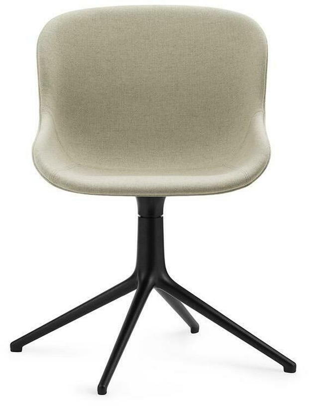 Chaise pivotante 4 pieds en aluminium noir et pp avec tissu beigeHyg - Normann Copenhagen - The Cool Republic