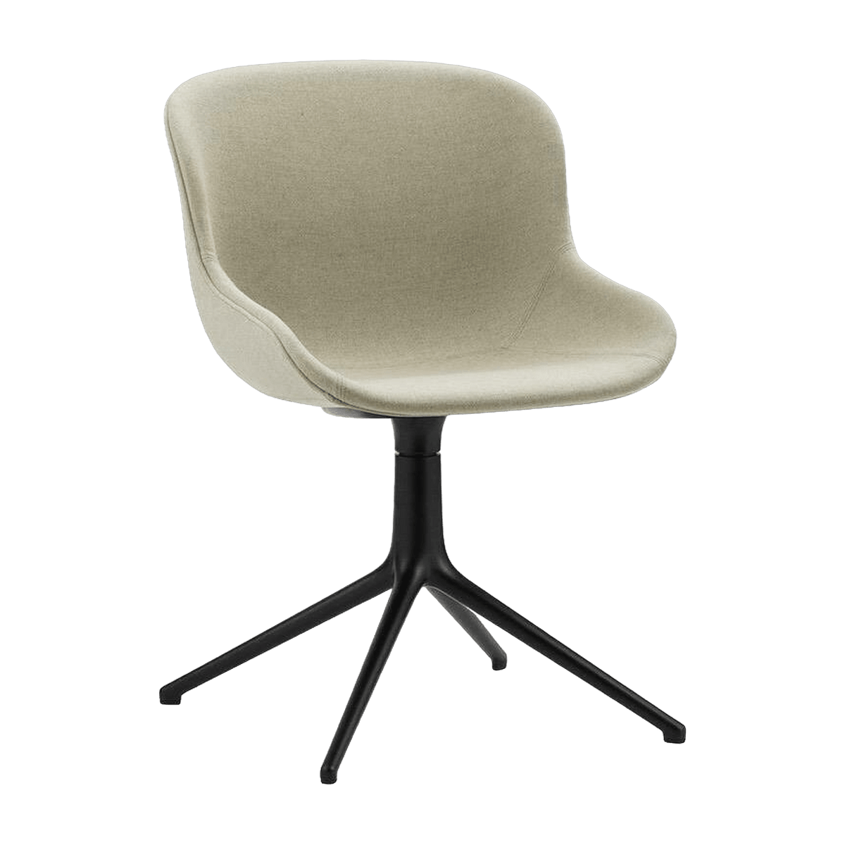 Chaise pivotante 4 pieds en aluminium noir et pp avec tissu beigeHyg - Normann Copenhagen - The Cool Republic