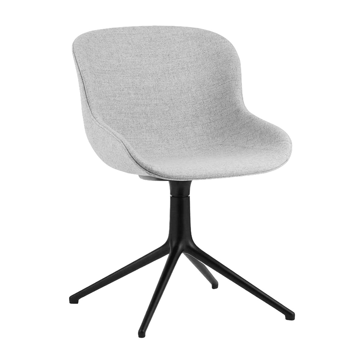 Chaise pivotante 4 pieds en aluminium noir et pp avec tissu gris Hyg - Normann Copenhagen - The Cool Republic
