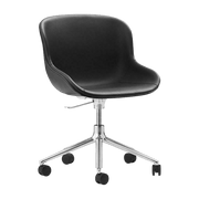 Chaise pivotante 5 roues en aluminium et cuir noir Hyg - Normann Copenhagen - The Cool Republic
