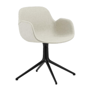 Chaise pivotante avec accoudoirs en aluminium noir et tissu camira blanc mlf20 Form - Normann Copenhagen - The Cool Republic