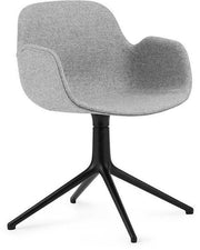 Chaise pivotante avec accoudoirs en aluminium noir et tissu synergy gris lds16 Form - Normann Copenhagen - The Cool Republic