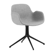 Chaise pivotante avec accoudoirs en aluminium noir et tissu synergy gris lds16 Form - Normann Copenhagen - The Cool Republic