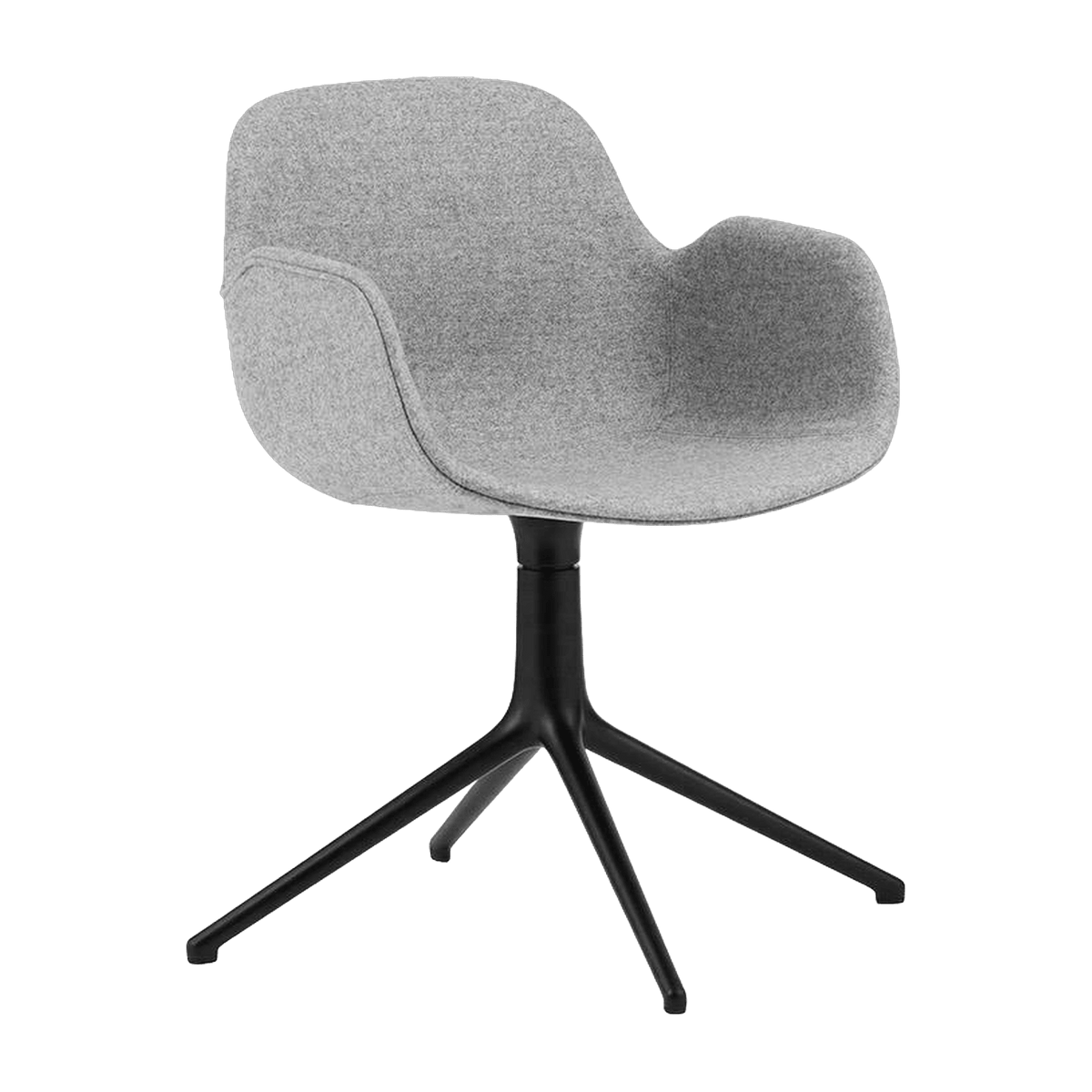 Chaise pivotante avec accoudoirs en aluminium noir et tissu synergy gris lds16 Form - Normann Copenhagen - The Cool Republic