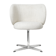 Chaise pivotante en tissu bouclé blanc 69 x 69 cm Rico - Ferm Living - The Cool Republic
