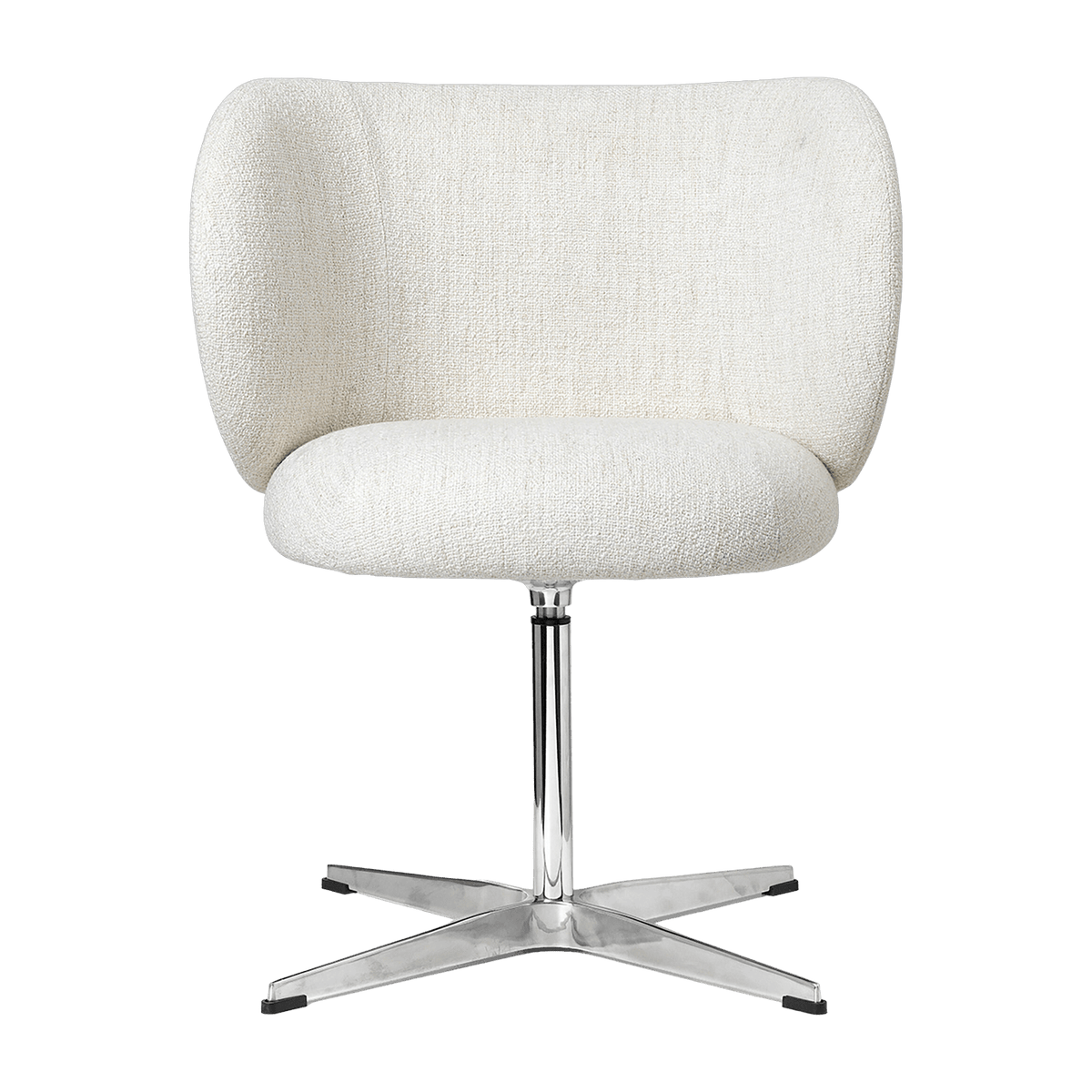 Chaise pivotante en tissu bouclé blanc 69 x 69 cm Rico - Ferm Living - The Cool Republic