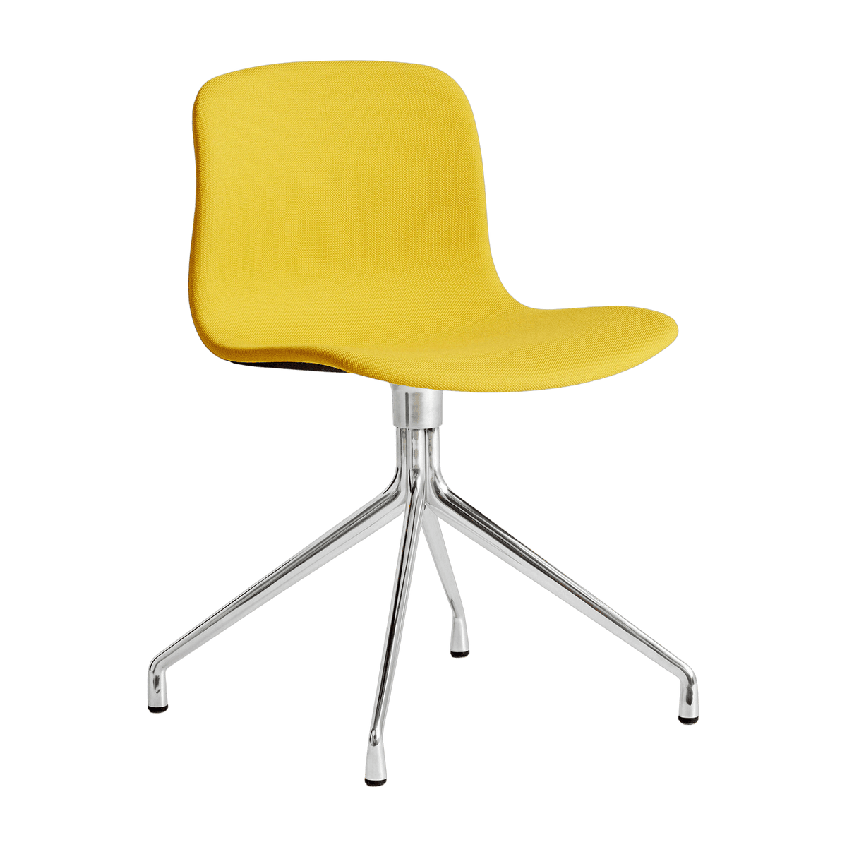 Chaise pivotante en tissu jaune steelcut trio 446 et aluminium poli AAC 11 - Hay - The Cool Republic