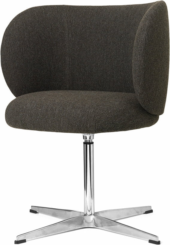 Chaise pivotante en tissu noir 69 x 69 cm Rico - Ferm Living - The Cool Republic