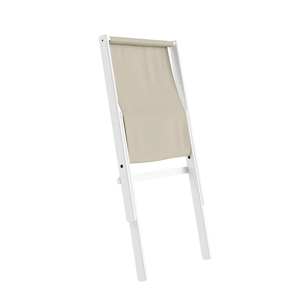 Chaise pliante en hêtre blanc et matelas en coton beige 65x88x75cm Boogie raw - Karup Design - The Cool Republic