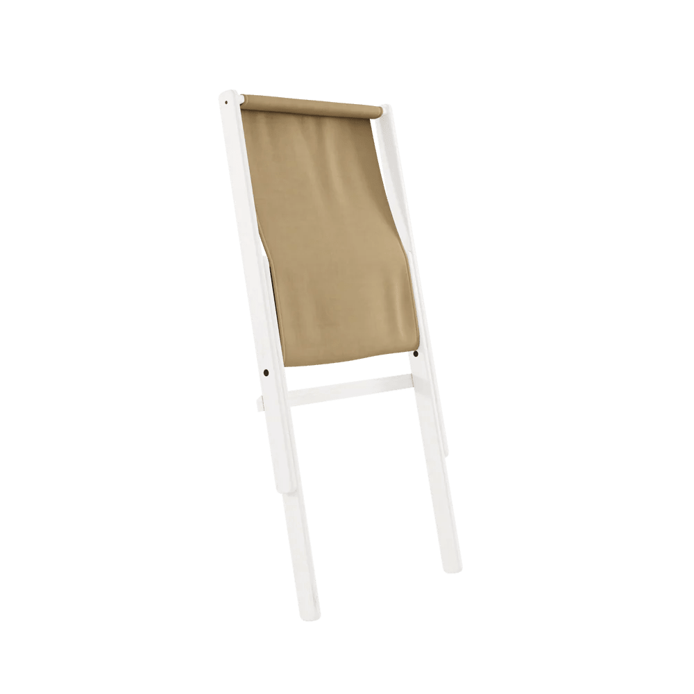 Chaise pliante en hêtre blanc et matelas en coton beige blé 65x88x75cm Boogie raw - Karup Design - The Cool Republic