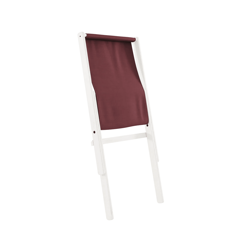 Chaise pliante en hêtre blanc et matelas en coton bordeaux 65x88x75cm Boogie raw - Karup Design - The Cool Republic