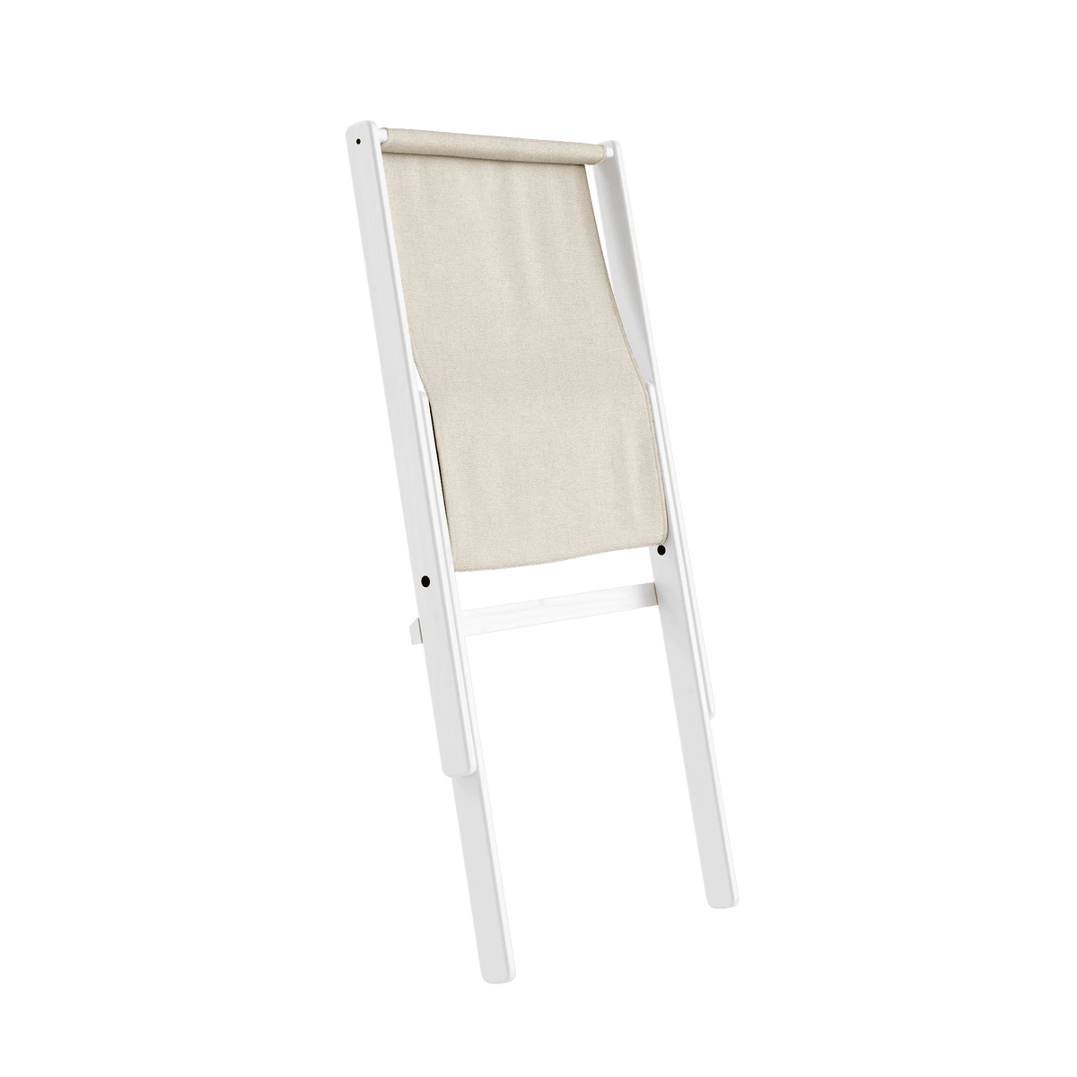 Chaise pliante en hêtre blanc et matelas en coton lin 65x88x75cm Boogie raw - Karup Design - The Cool Republic