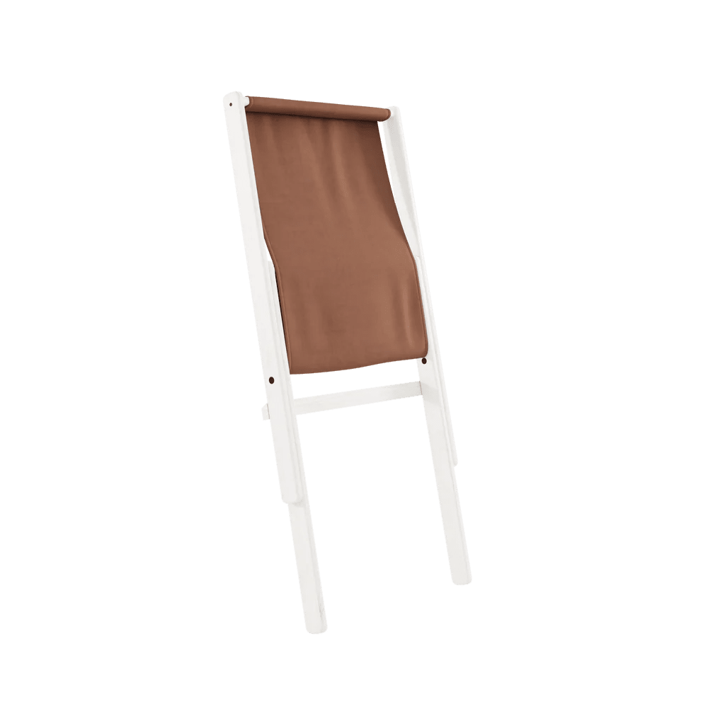 Chaise pliante en hêtre blanc et matelas en coton marron argile 65x88x75cm Boogie raw - Karup Design - The Cool Republic