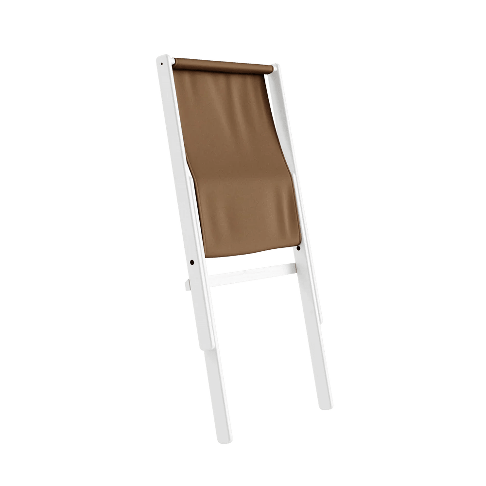 Chaise pliante en hêtre blanc et matelas en coton mocca 65x88x75cm Boogie raw - Karup Design - The Cool Republic