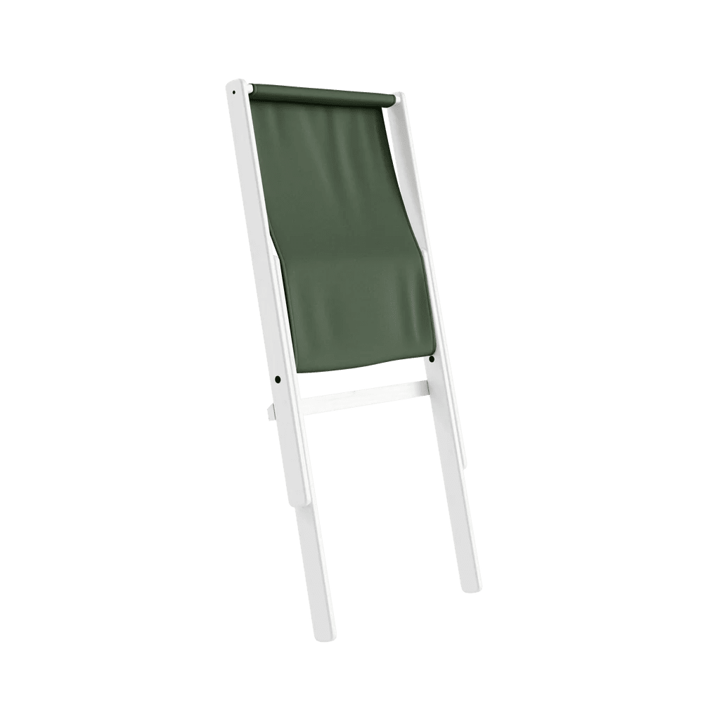 Chaise pliante en hêtre blanc et matelas en coton vert olive 65x88x75cm Boogie raw - Karup Design - The Cool Republic