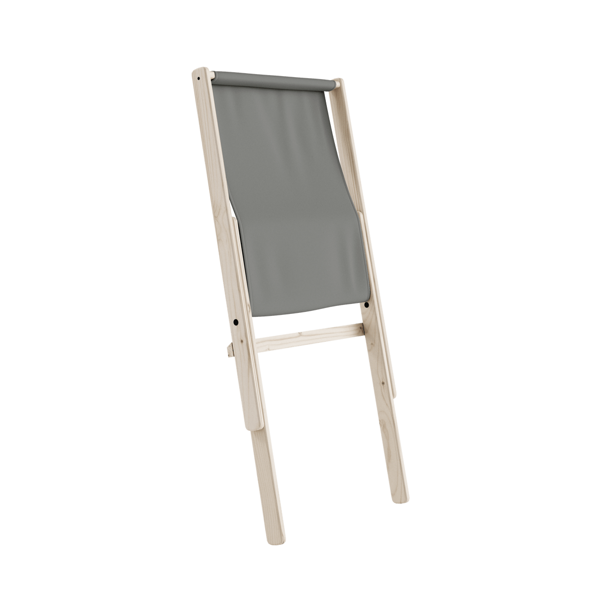 Chaise pliante en hêtre et matelas en coton gris 65x88x75cm Boogie raw - Karup Design - The Cool Republic