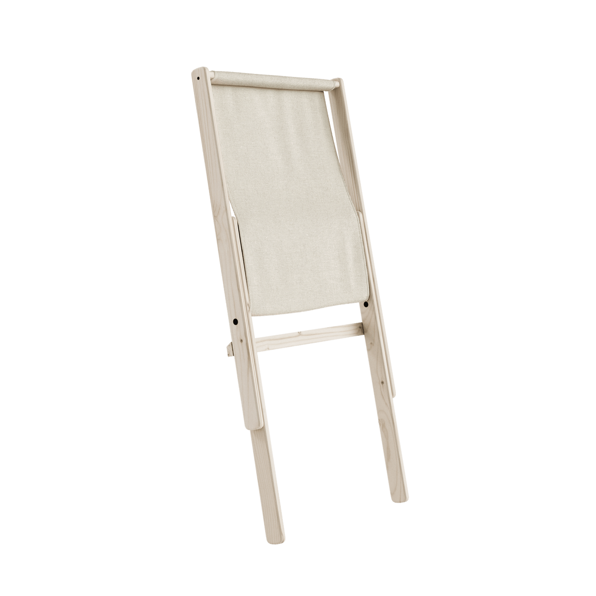 Chaise pliante en hêtre et matelas en coton lin 65x88x75cm Boogie raw - Karup Design - The Cool Republic