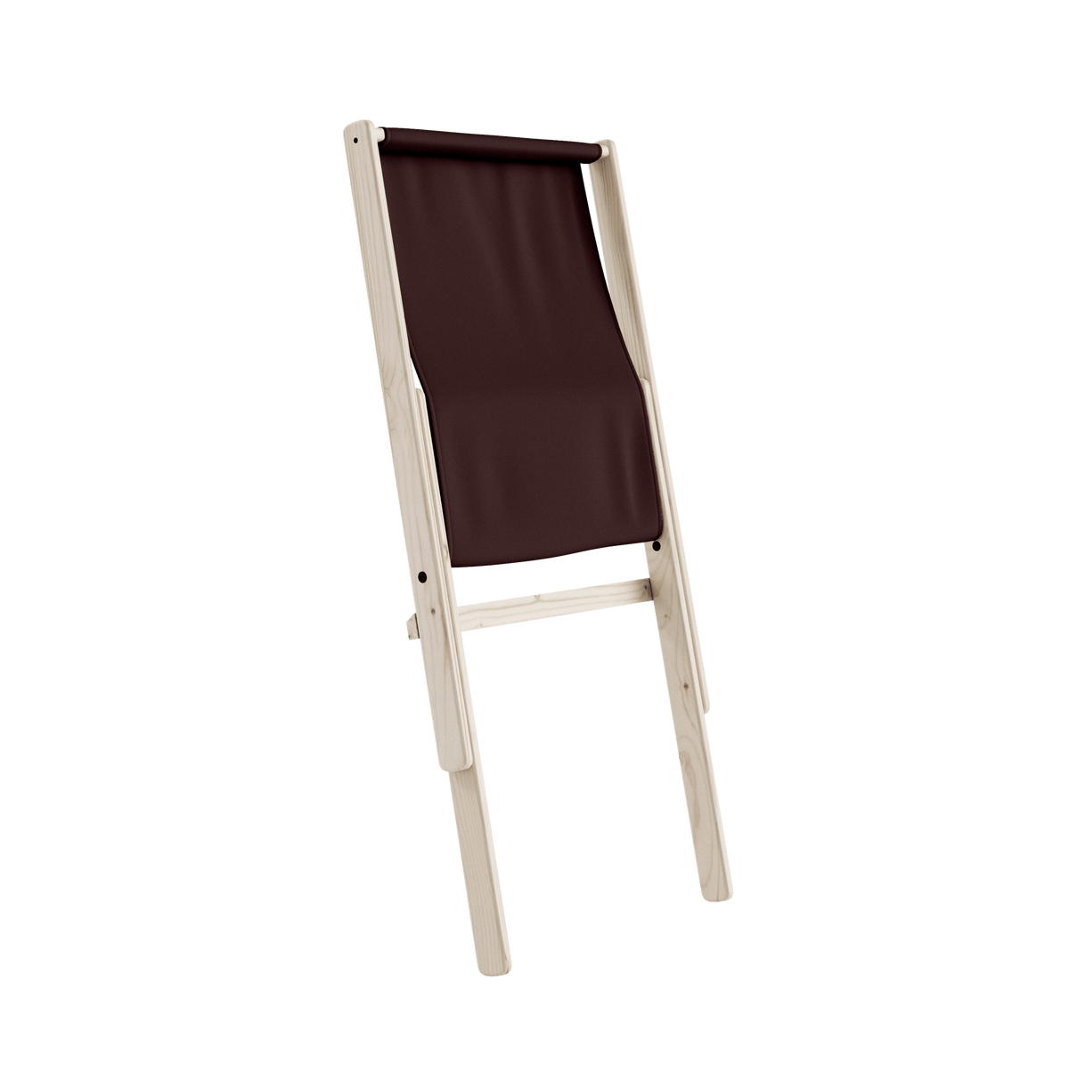 Chaise pliante en hêtre et matelas en coton marron 65x88x75cm Boogie raw - Karup Design - The Cool Republic