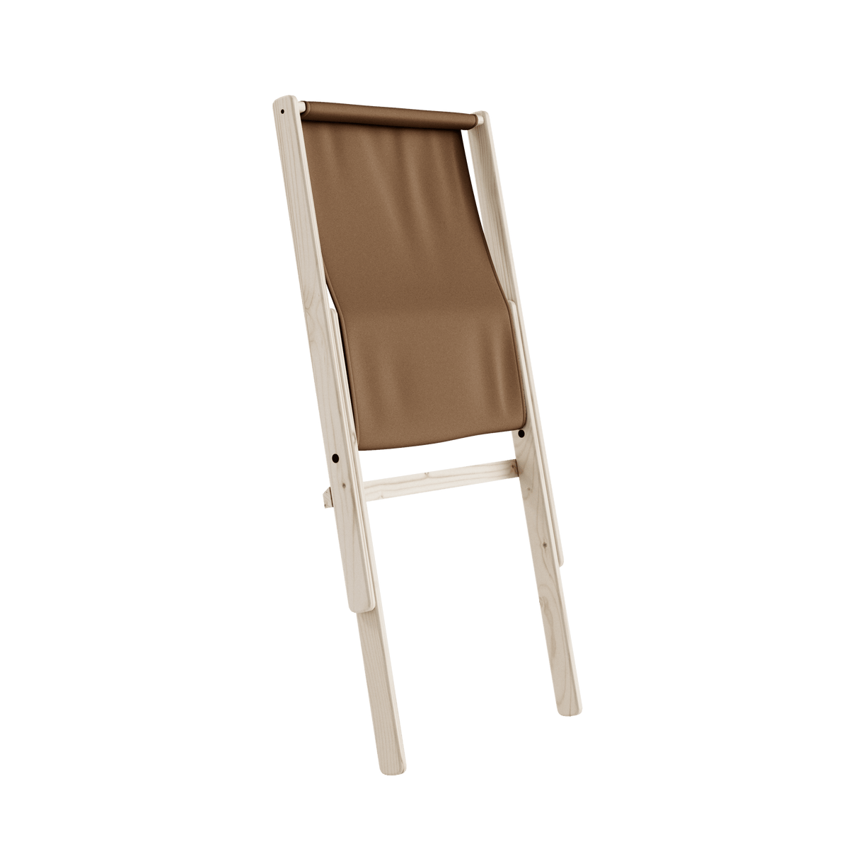 Chaise pliante en hêtre et matelas en coton mocca 65x88x75cm Boogie raw - Karup Design - The Cool Republic