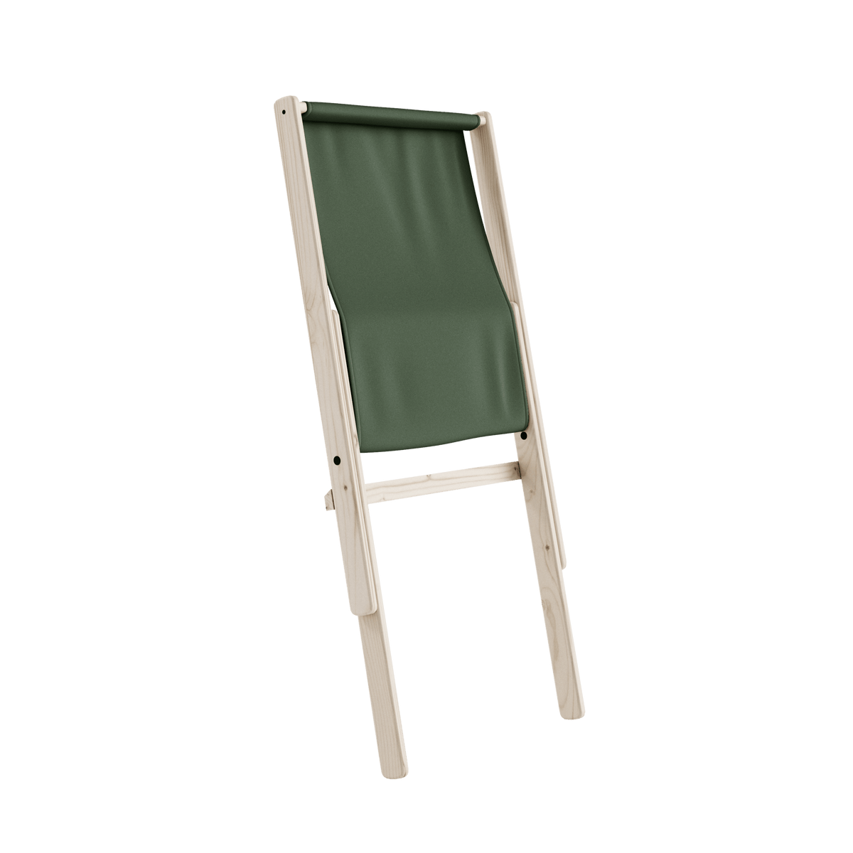 Chaise pliante en hêtre et matelas en coton vert olive 65x88x75cm Boogie raw - Karup Design - The Cool Republic