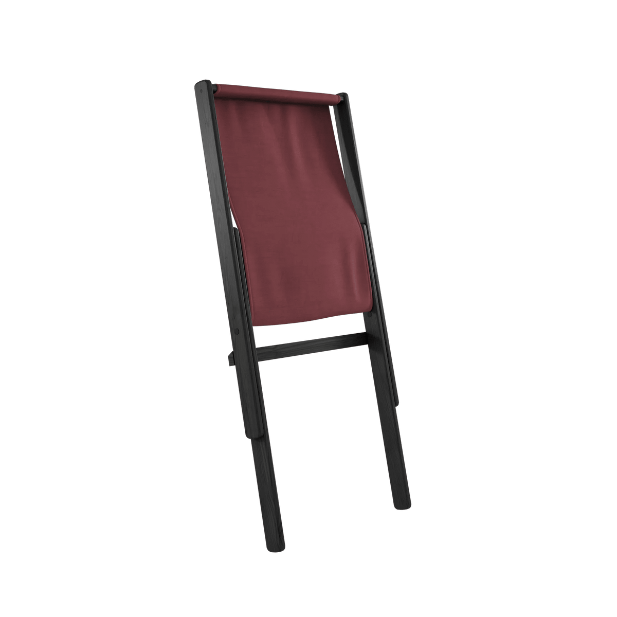 Chaise pliante en hêtre noir et matelas en coton bordeaux 65x88x75cm Boogie raw - Karup Design - The Cool Republic