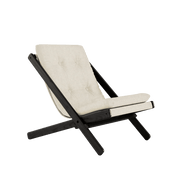 Chaise pliante en hêtre noir et matelas en coton lin 65x88x75cm Boogie raw - Karup Design - The Cool Republic