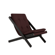 Chaise pliante en hêtre noir et matelas en coton marron 65x88x75cm Boogie raw - Karup Design - The Cool Republic