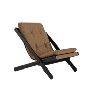 Chaise pliante en hêtre noir et matelas en coton mocca 65x88x75cm Boogie raw - Karup Design - The Cool Republic