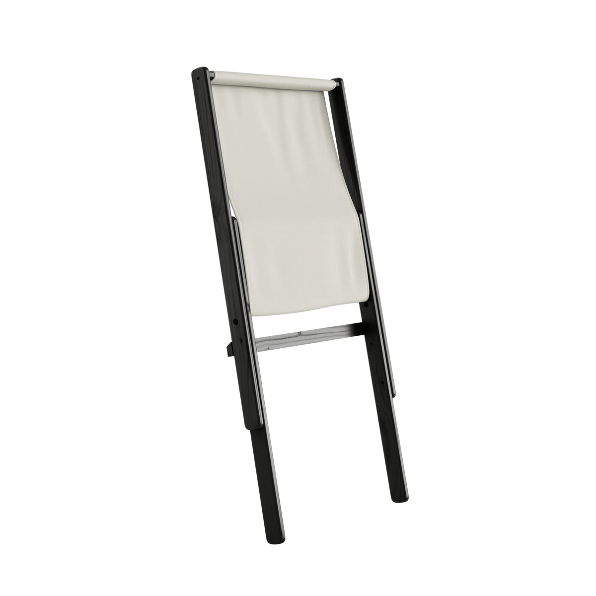 Chaise pliante en hêtre noir et matelas en coton natural 65x88x75cm Boogie raw - Karup Design - The Cool Republic