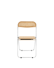 Chaise pliante en tresse de paille viennoise et acier chromé Plia - Anonima Castelli - The Cool Republic