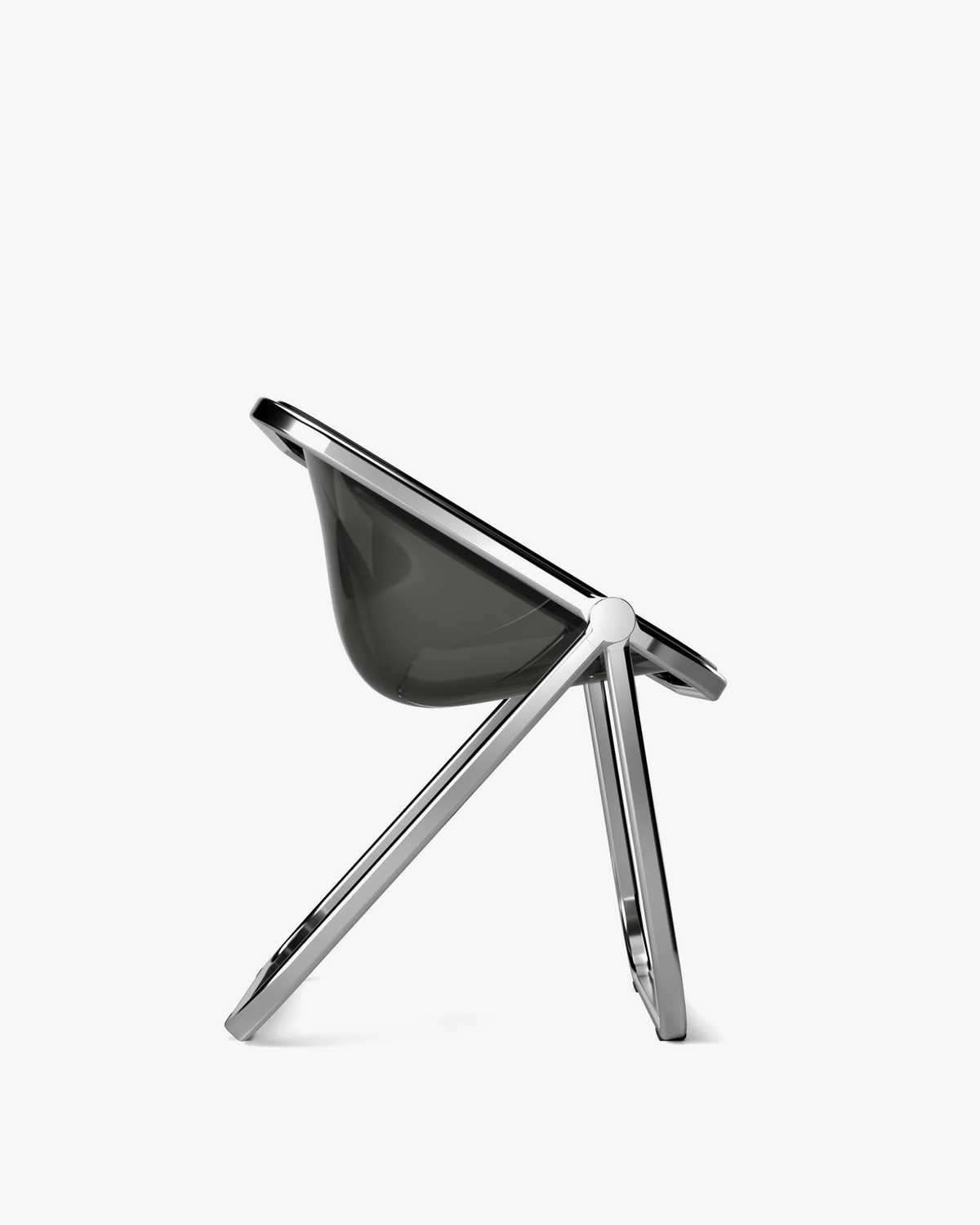 Chaise pliante noir fumé et acier chromé Plona - Anonima Castelli - The Cool Republic